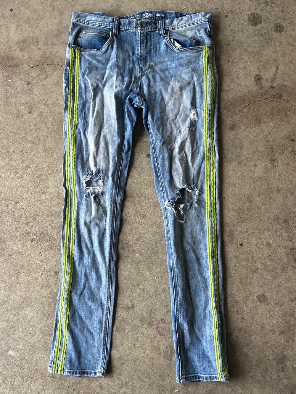 Rogue Light Blue Skinny Jeans with Dark Blue Waistband